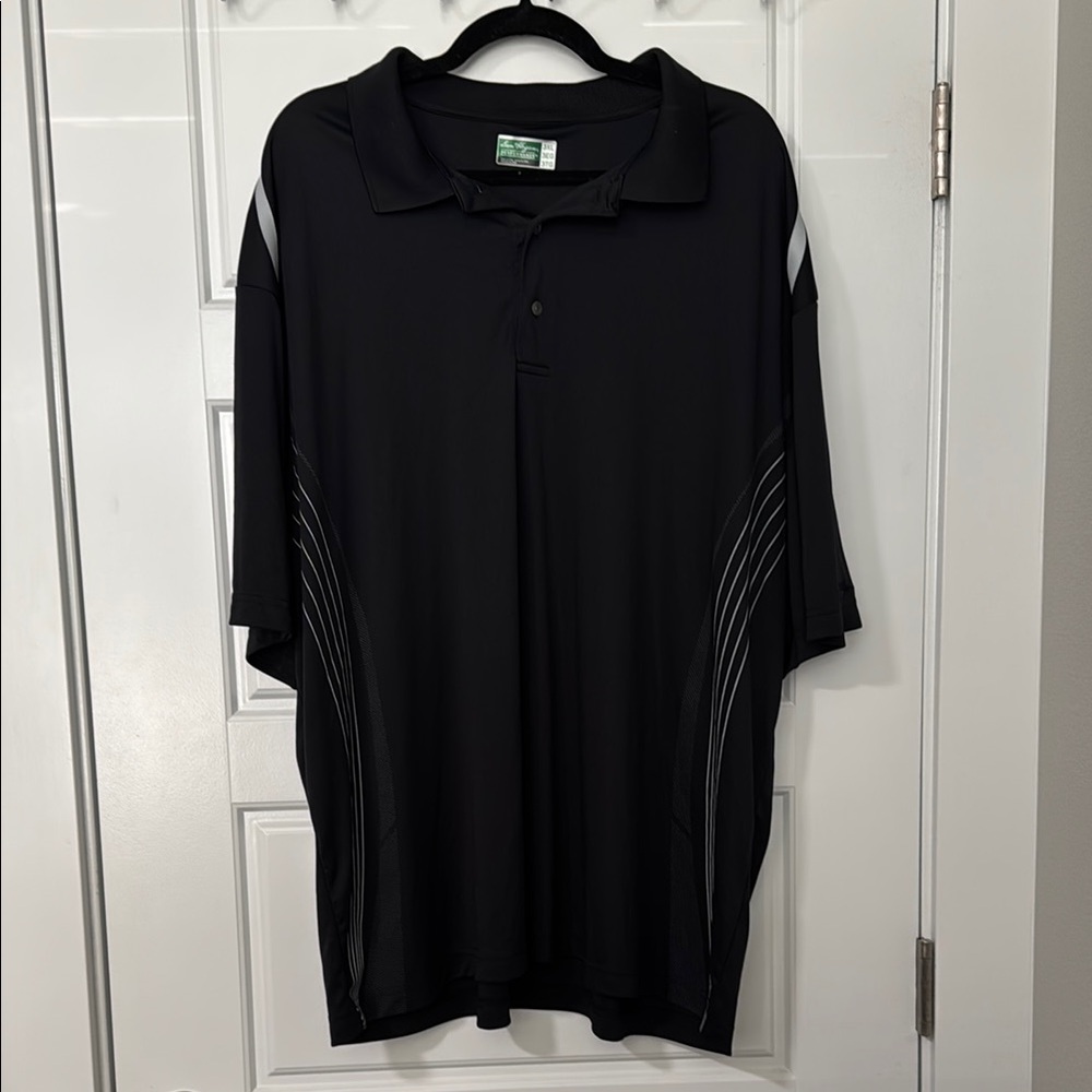 Hogan Black Polo with Sheer Texture and Relaxed Fit